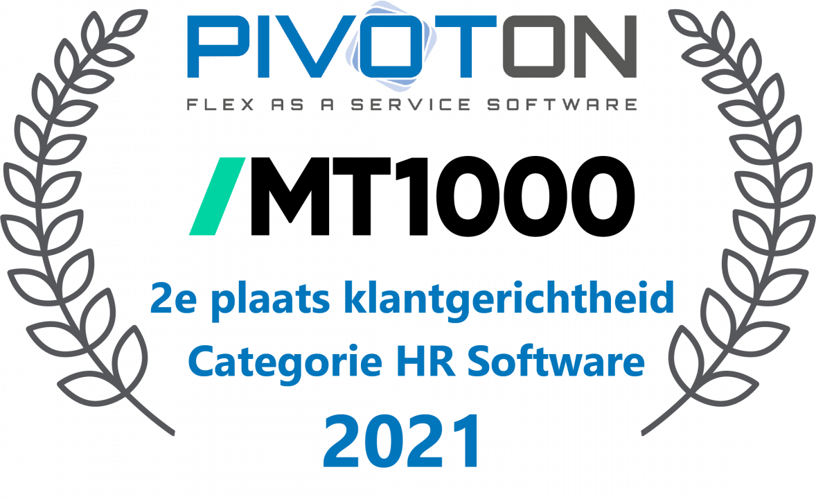 MT1000 - Pivoton nummer #2 Meest klantgerichte bedrijf categorie HR software!